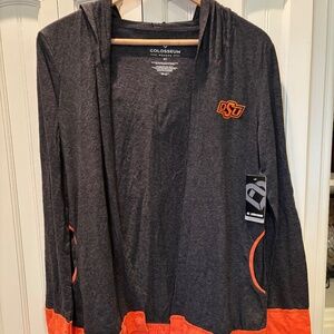 NWT OSU cardigan hoody dark grey with orange details Colosseum size M